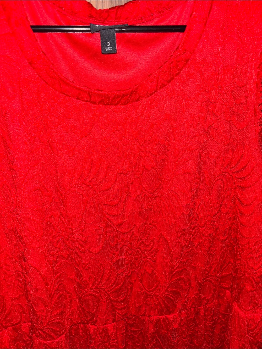 torrid Red Lace Midi Dress with Short Sleeves - Picture 8 of 13